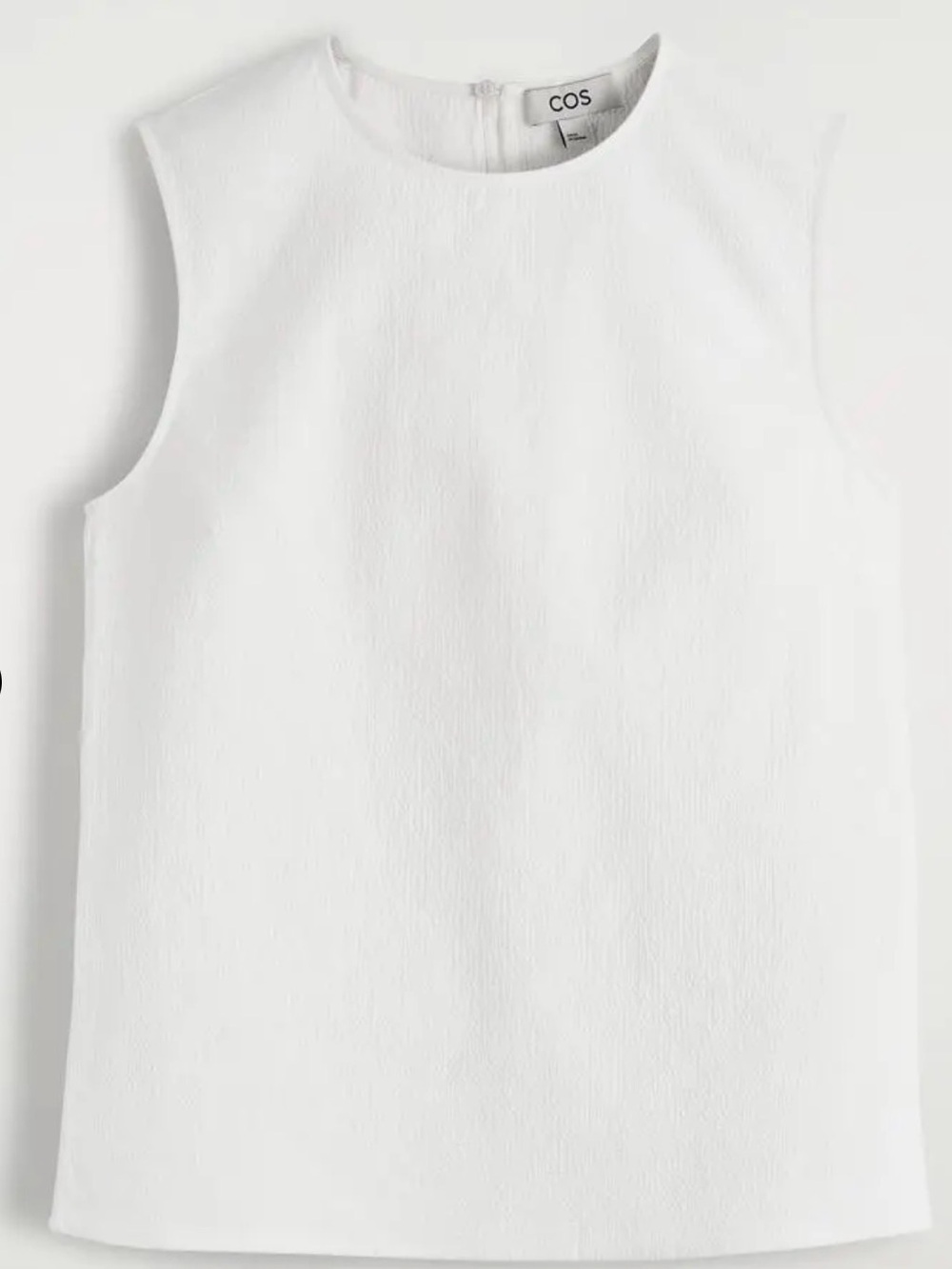 COS White Seersucker Sleeveless Top Size 10